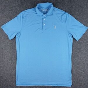 No Laying Up Polo Shirt Men's Large Golf Stretch Performance Heathered Blue